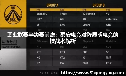 职业联赛半决赛前瞻：泰安电竞对阵昆明电竞的技战术解析